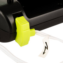 Brightly coloured connector for visibility in dimmer environments
