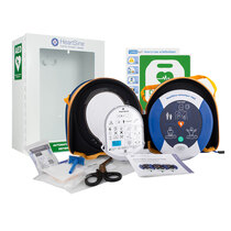 HeartSine Samaritan PAD 500P Semi-Automatic Defibrillator Bundle - Cabinet, Prep Kit, FREE Training