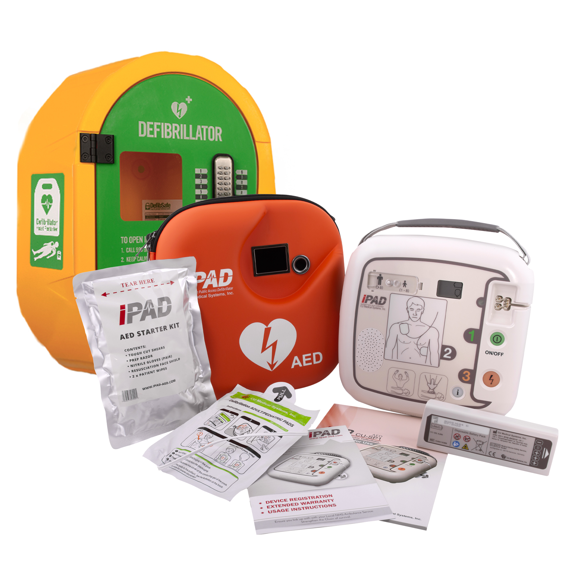 IPAD SP1 Fully Automatic Defibrillator with DefibSafe2 Cabinet